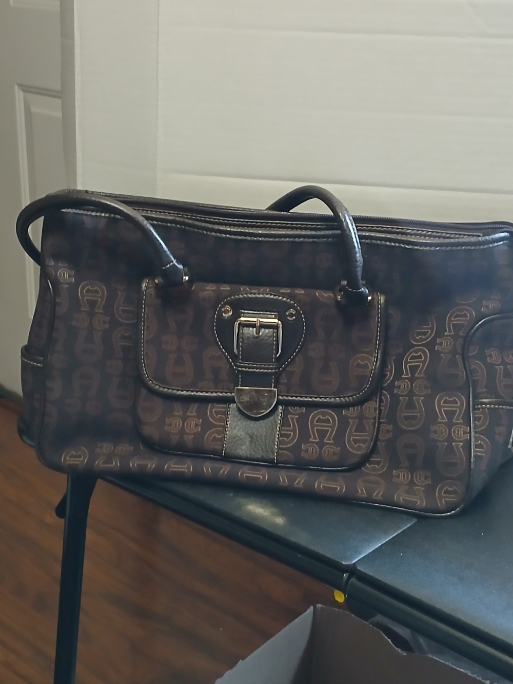 Authentic Etienne Aigner Monogrammed Satchel In Great Condition